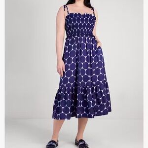 Kate Spade Blue and White Smocked Sundress
